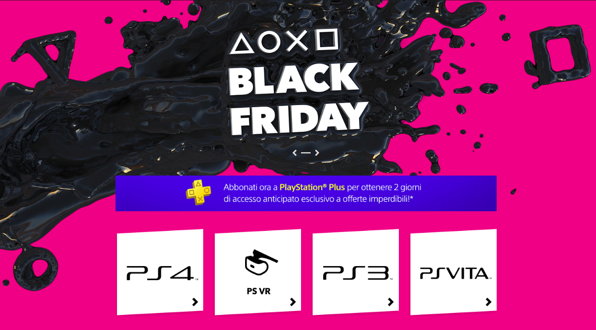 Black Friday 2017 – Ufficialmente iniziato anche su PlayStation